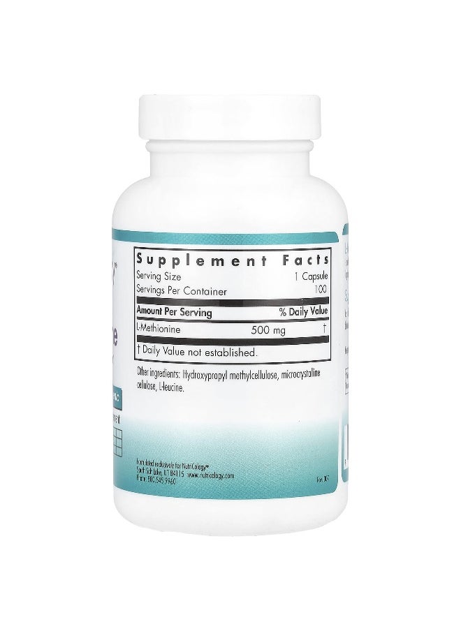 Nutricology, L-Methionine, 500 mg , 100 Vegetarian Capsules