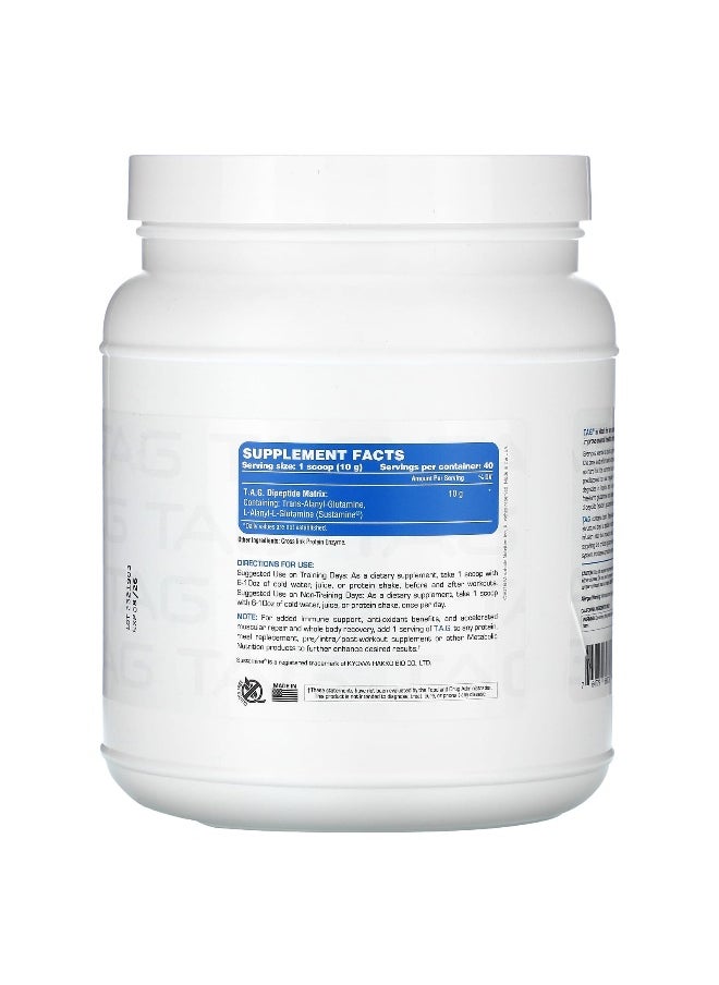 Metabolic Nutrition, T.A.G., Unflavored, 400 g