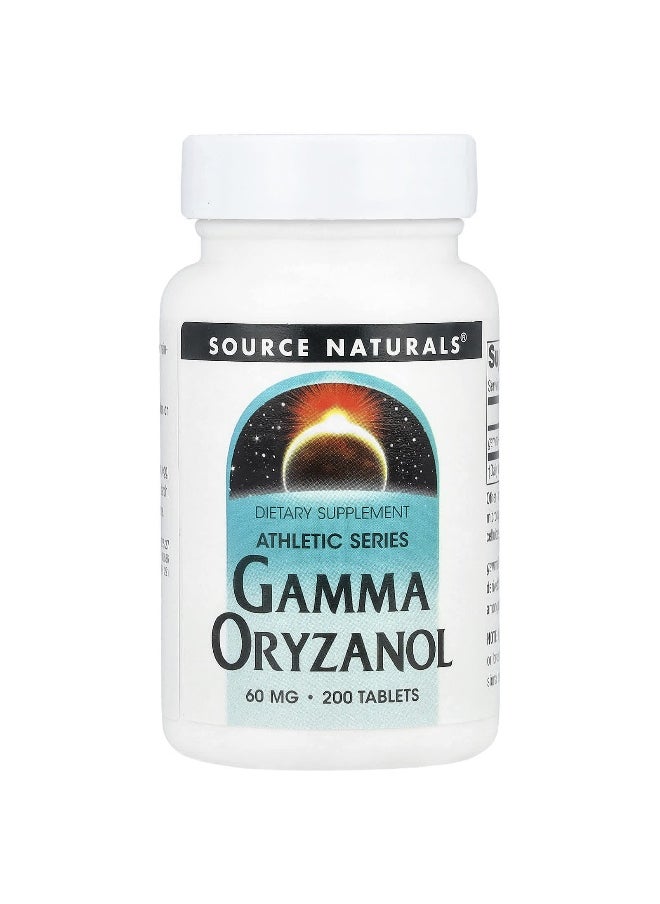 Source Naturals, Athletic Series, Gamma Oryzanol, 60 mg, 200 Tablets