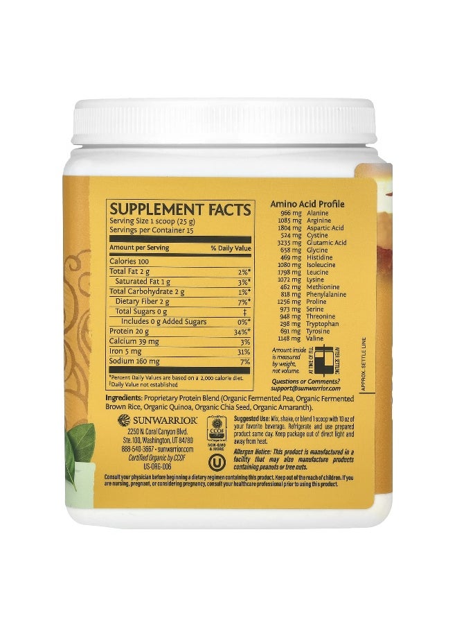 Sunwarrior, Classic Plus Protein, Unflavored, 13.2 oz (375 g)