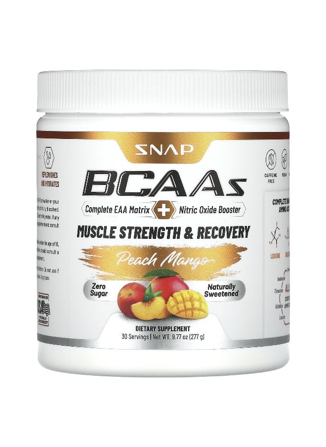 Snap Supplements, BCAAs, Peach Mango, 9.77 oz (277 g)