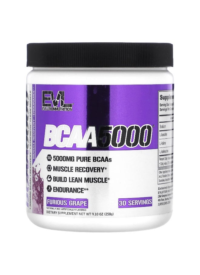 EVLution Nutrition, BCAA5000®, Furious Grape, 9.1 oz (258 g)