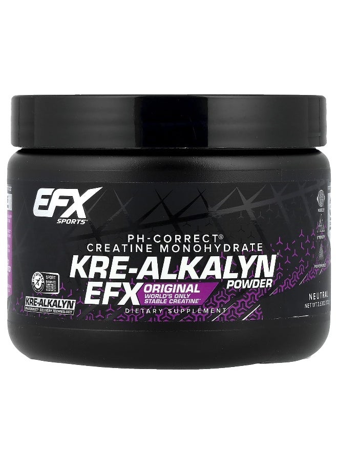 EFX Sports, pH-Correct® Creatine Monohydrate, Kre-Alkalyn EFX Powder, Neutral, 3.53 oz (100 g)