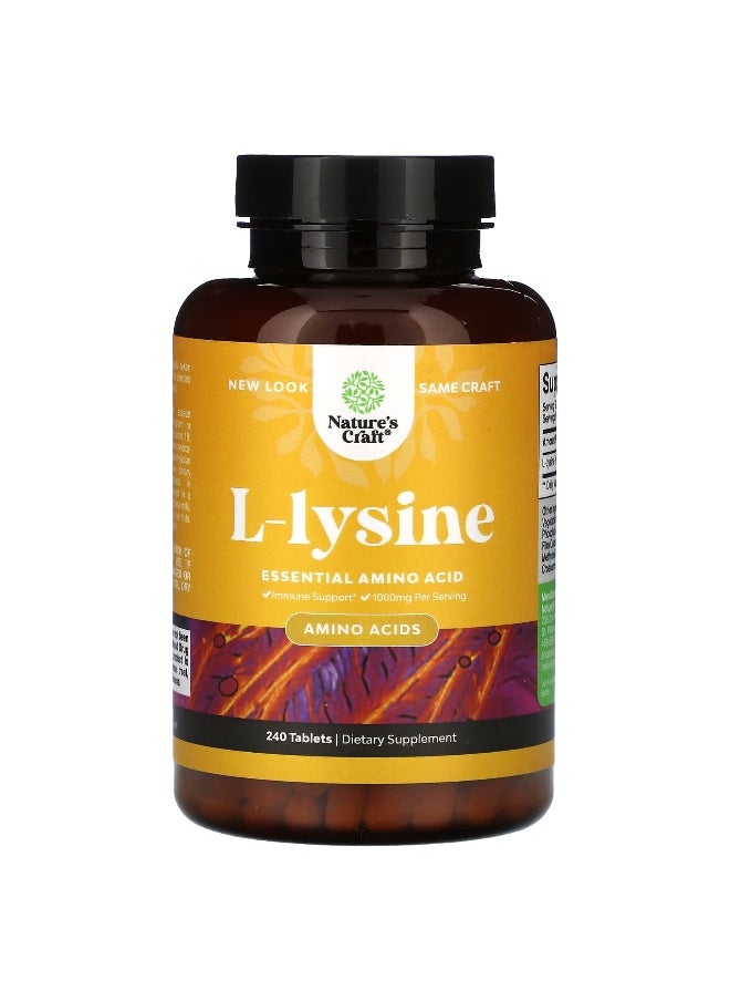 Nature's Craft, L-Lysine, 1,000 mg , 240 Tablets (500 mg per Tablet)