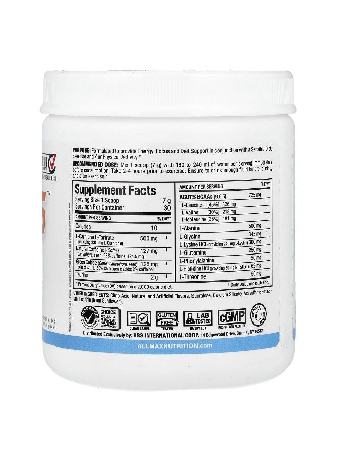 ALLMAX, ACUTS™, Amino-Charged Energy, Blue Raspberry, 7.4 oz (210 g)