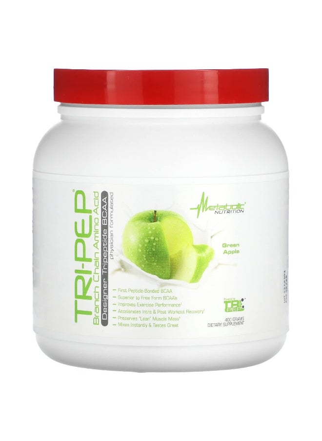 Metabolic Nutrition, Tri-Pep, Branch Chain Amino Acid, Green Apple, 14.1 oz (400 g)