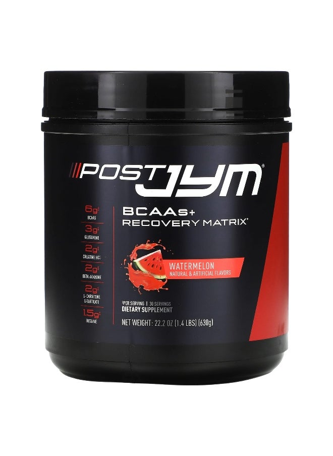 JYM Supplement Science, Post JYM, BCAAs + Recovery Matrix, Watermelon, 1.4 lbs (630 g)