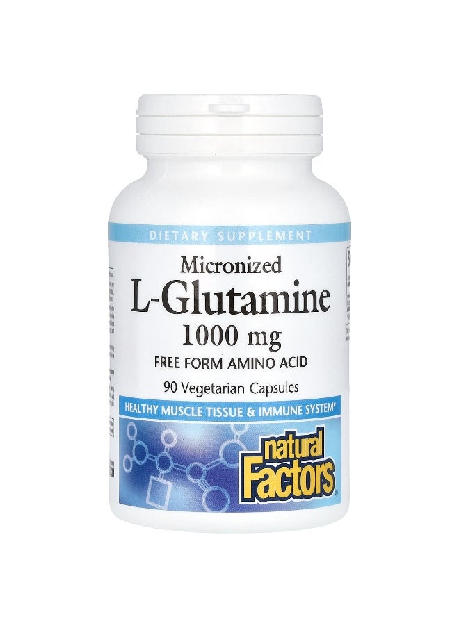 Natural Factors, Micronized L-Glutamine, 1,000 mg, 90 Vegetarian Capsules
