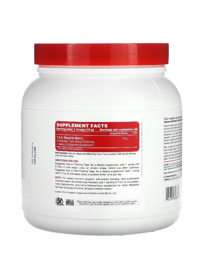 Metabolic Nutrition, T.A.G., Fruit Punch, 400 g