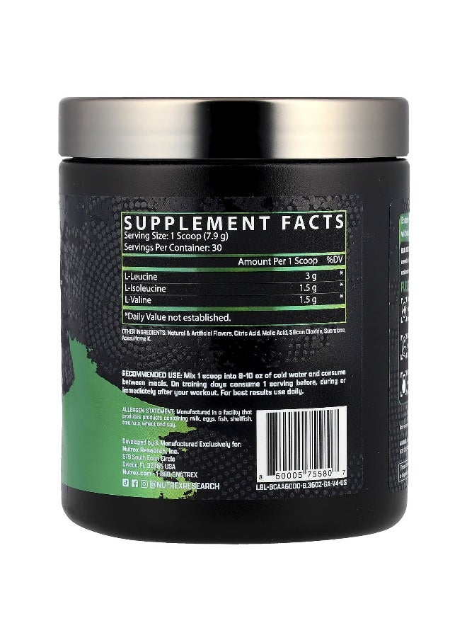Nutrex Research, BCAA 6000™ Recovery, Green Apple, 8.36 oz (237 g)