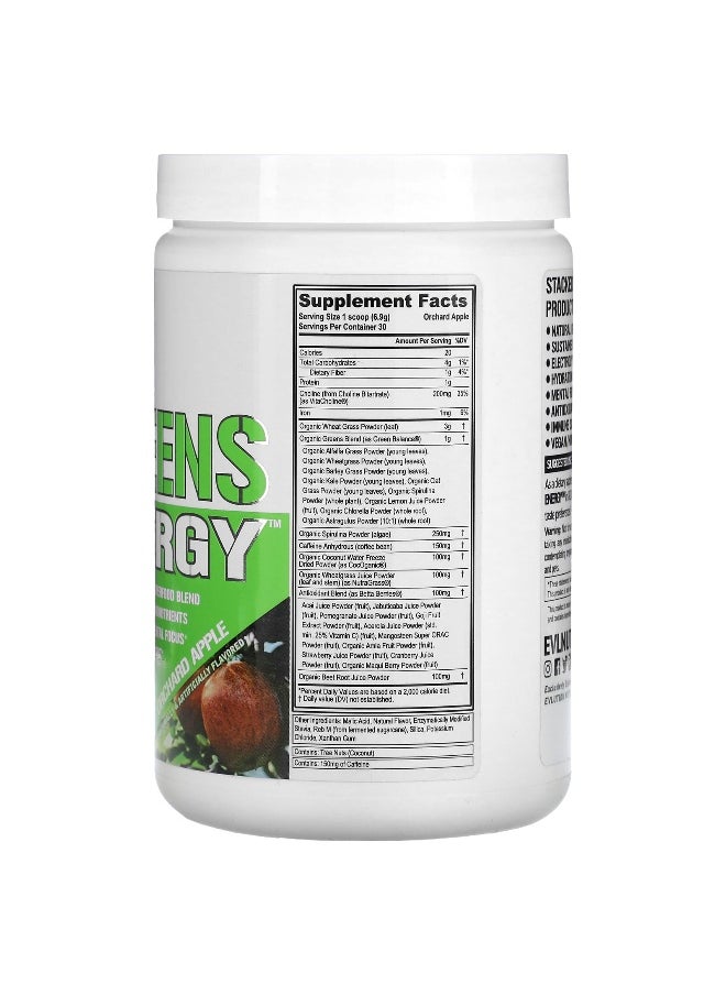 EVLution Nutrition, Stacked Greens Energy, Orchard Apple, 7.3 oz (207 g)