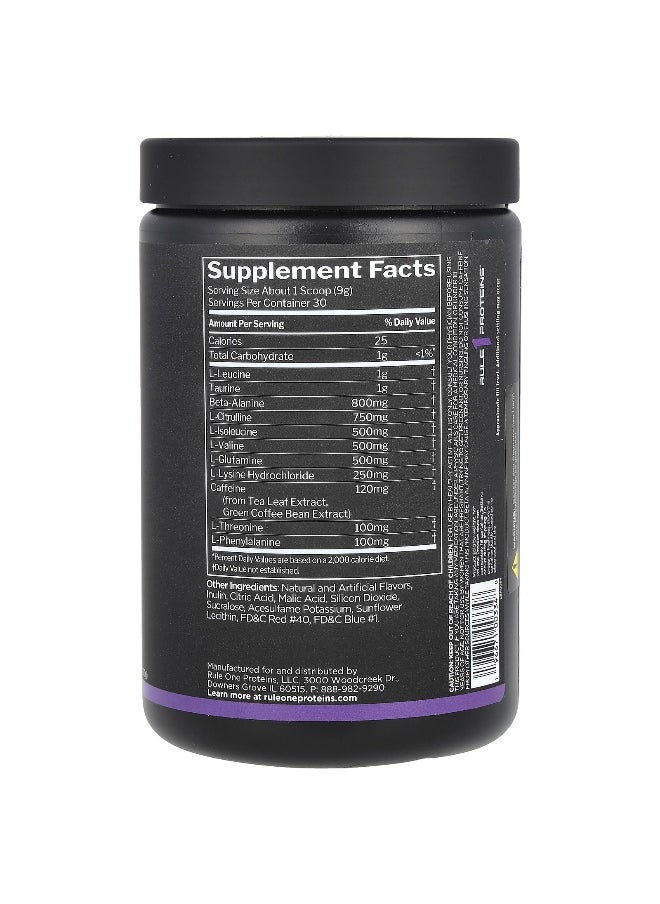 Rule One Proteins, Energized Amino, Grape, 9.52 oz (270 g)