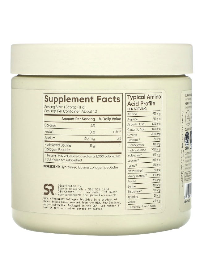 Sports Research, Collagen Peptides,  Unflavored, 3.9 oz (110.6 g)