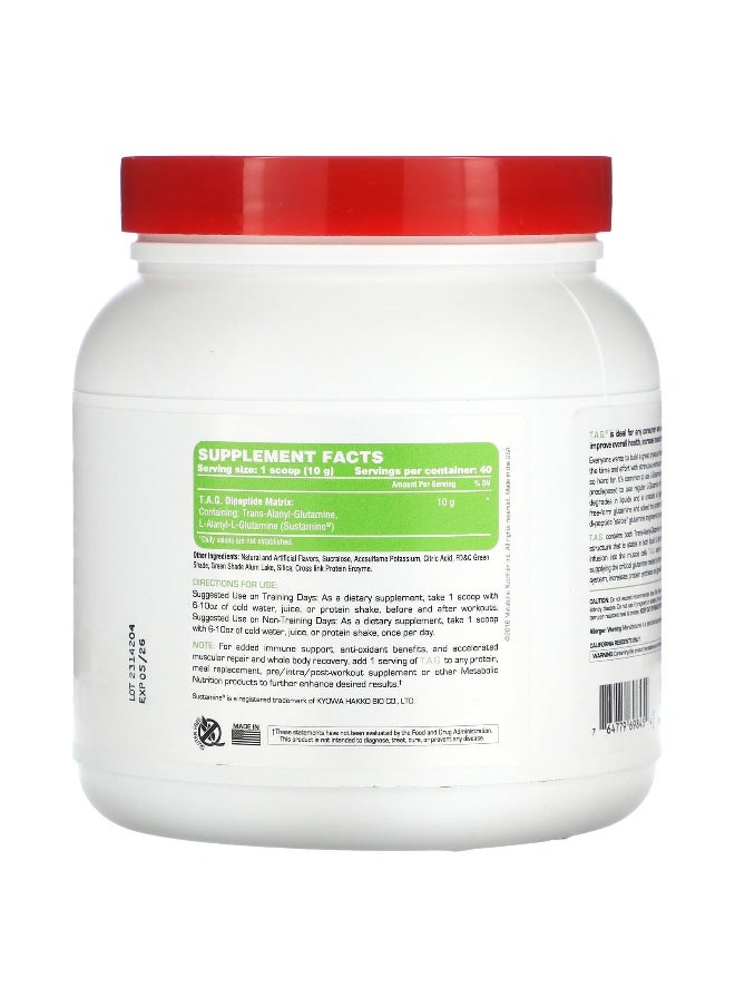 Metabolic Nutrition, T.A.G., Green Apple, 400 g