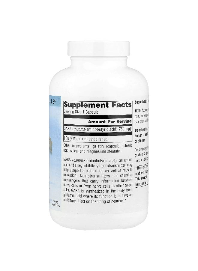 Source Naturals, Serene Science®, GABA, 750 mg, 180 Capsules
