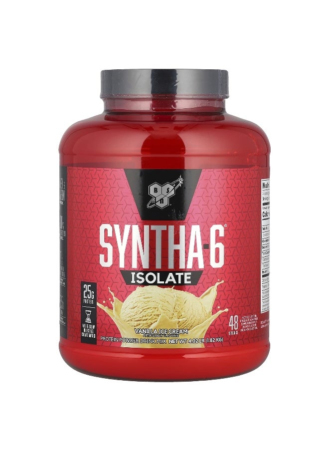 BSN, Syntha-6® Isolate, Protein Powder Drink Mix, Vanilla Ice Cream, 4.02 lbs (1.82 kg)
