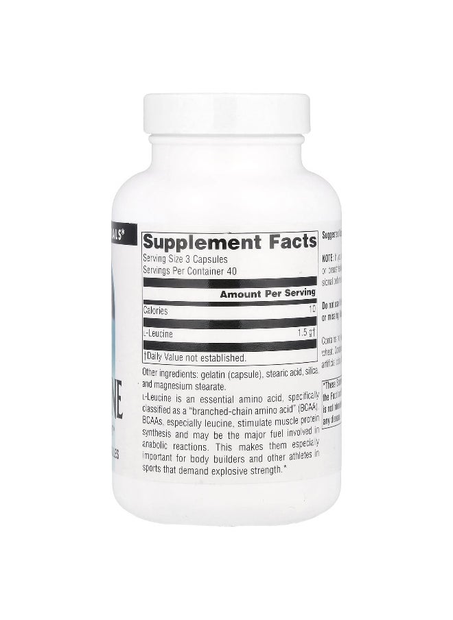 Source Naturals, Free-Form L-Leucine , 1,500 mg , 120 Capsules (500 mg Per Capsule)