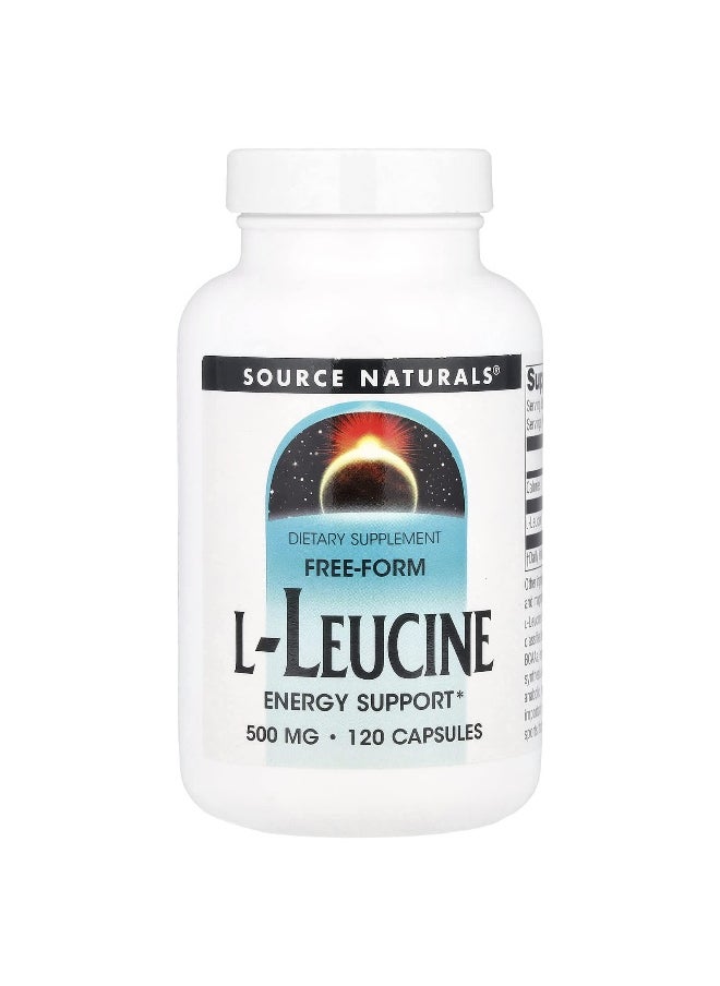 Source Naturals, Free-Form L-Leucine , 1,500 mg , 120 Capsules (500 mg Per Capsule)