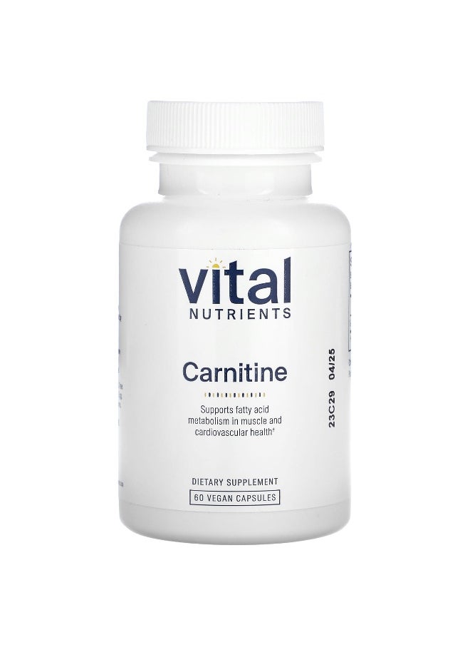 Vital Nutrients, Carnitine, 500 mg, 60 Vegan Capsules