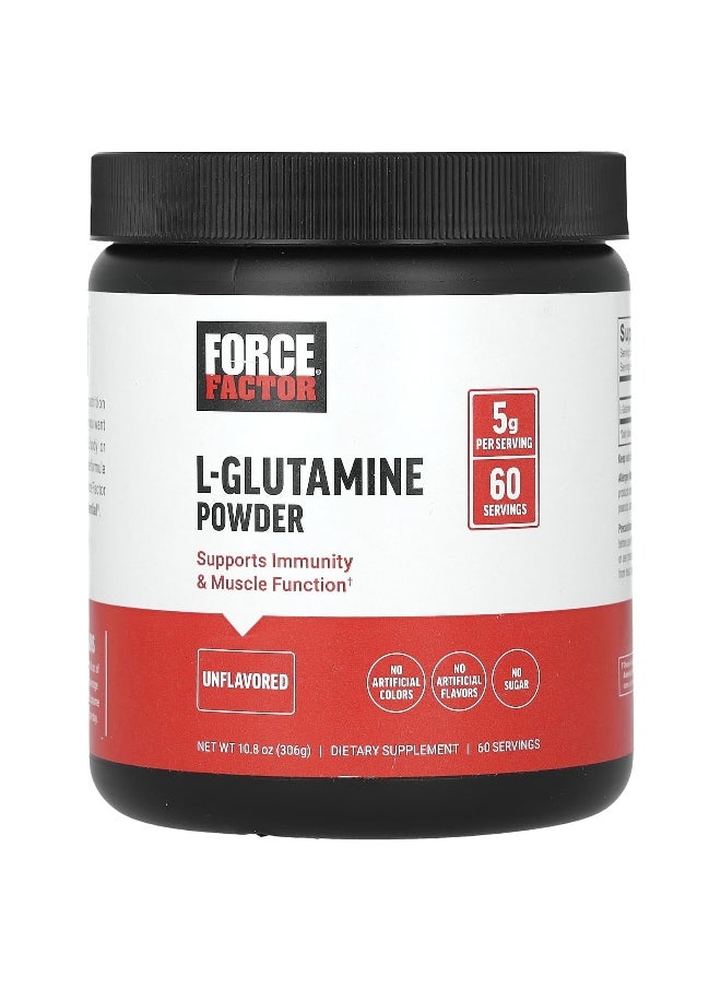 Force Factor, L-Glutamine Powder, Unflavored, 10.8 oz (306 g)