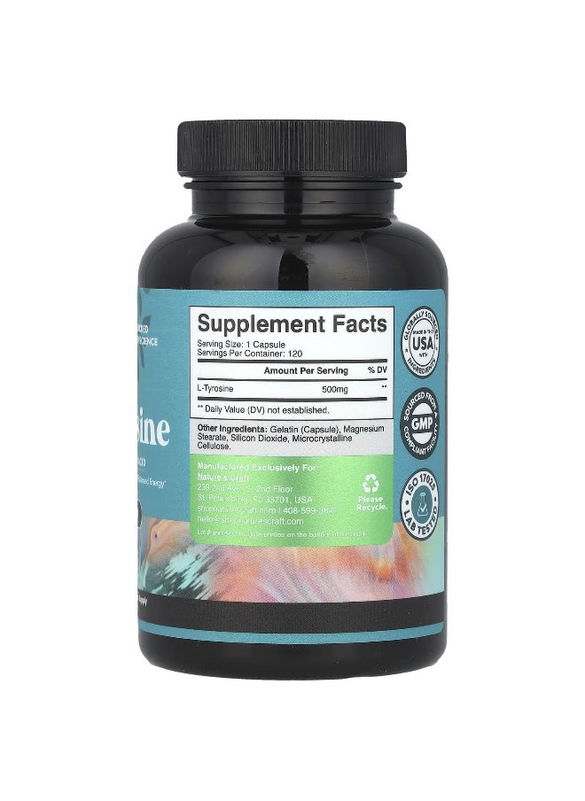 Nature's Craft, L-Tyrosine, 500 mg, 120 Capsules