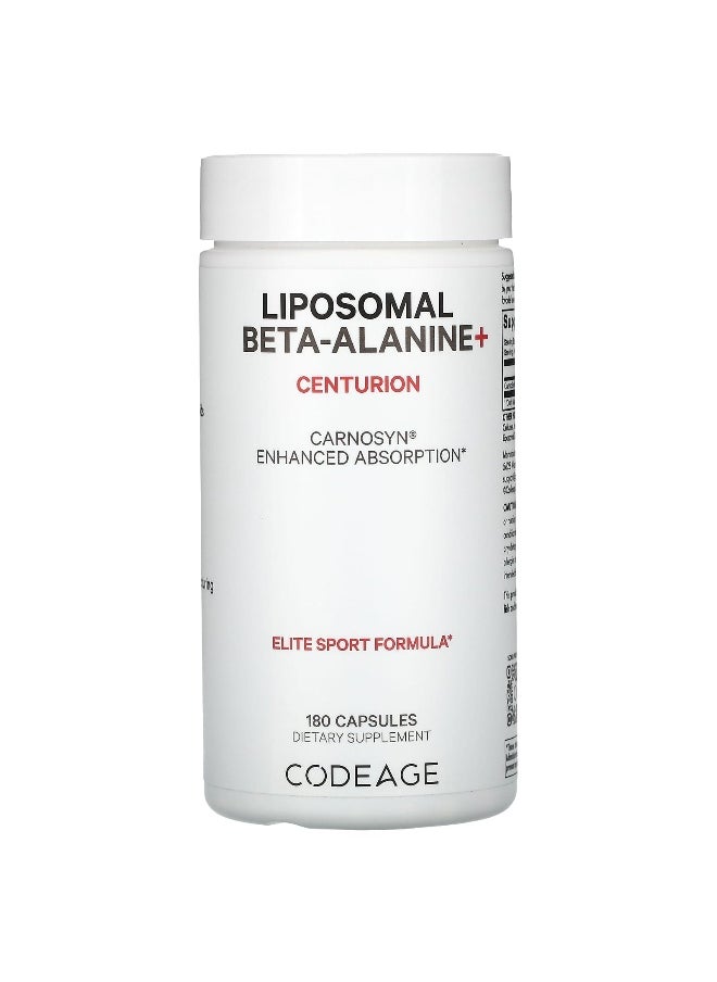 Codeage, Liposomal Beta-Alanine+, Centurion, CarnoSyn, Enhanced Absorption, 180 Capsules (533 mg per Capsule)