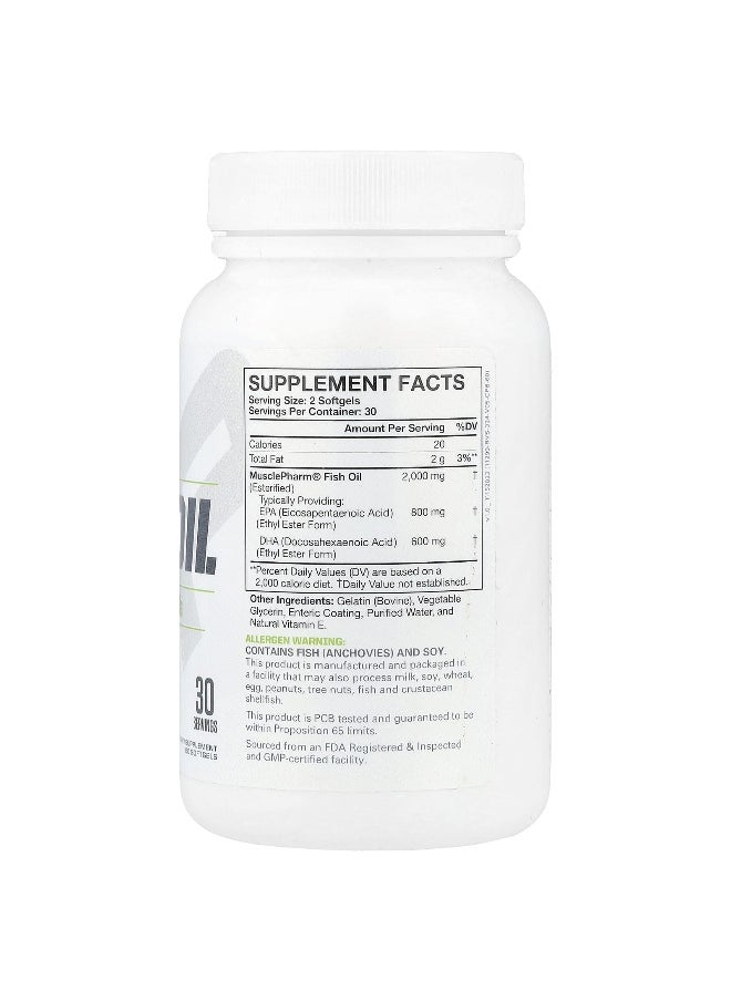 MusclePharm, Essentials®, Fish Oil, 2,000 mg, 60 Softgels (1,000 mg per Softgel)