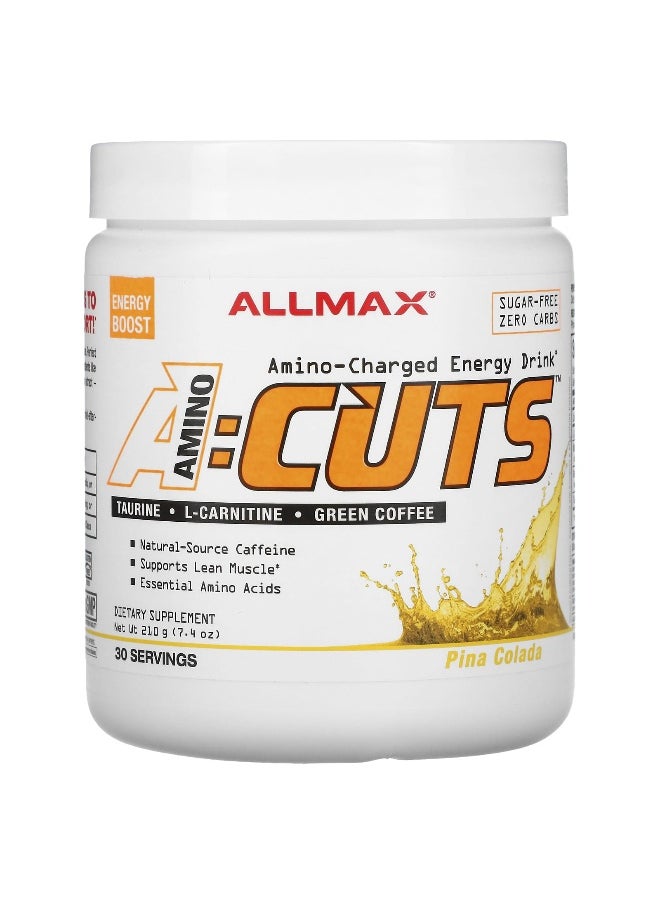 ALLMAX, ACUTS™, Amino-Charged Energy Drink, Pina Colada, 7.4 oz (210 g)