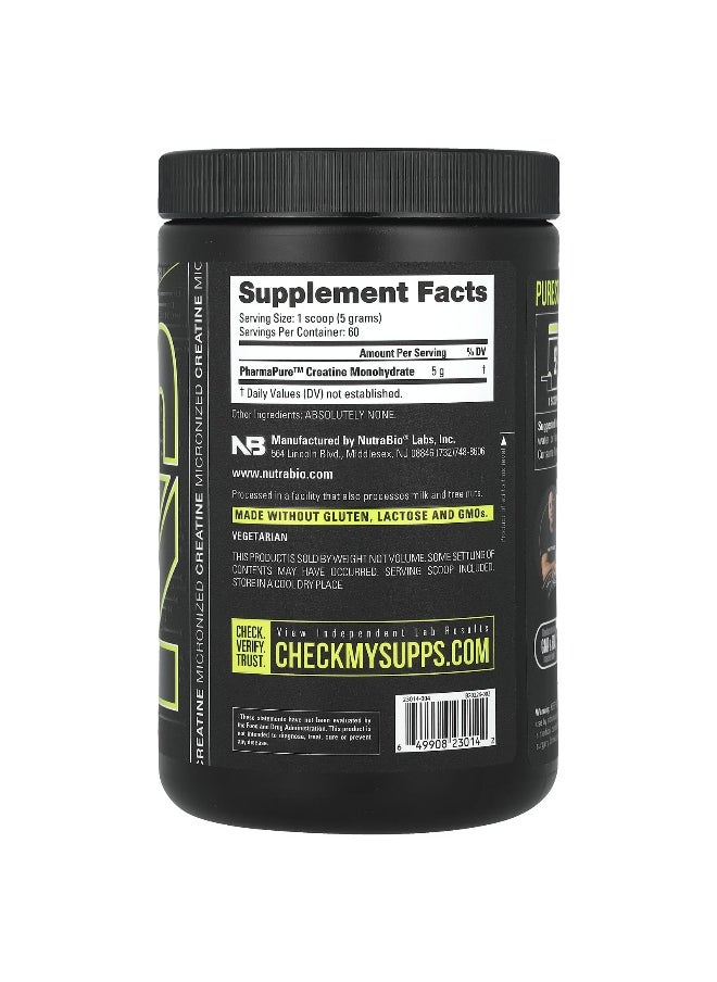 NutraBio, Micronized Creatine Monohydrate, 10.6 oz (300 g)
