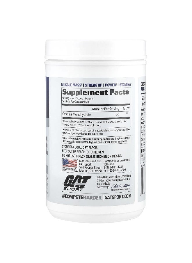 GAT, Sport, Creatine Powder, Unflavored, 35.3 oz (1 kg)