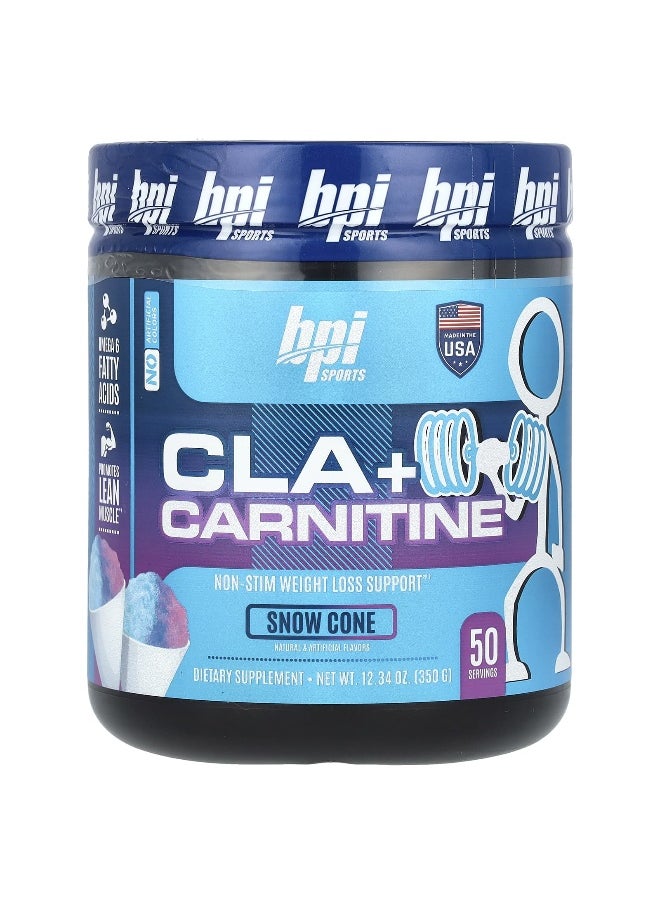 BPI Sports, CLA + Carnitine, Snow Cone, 12.34 oz (350 g)