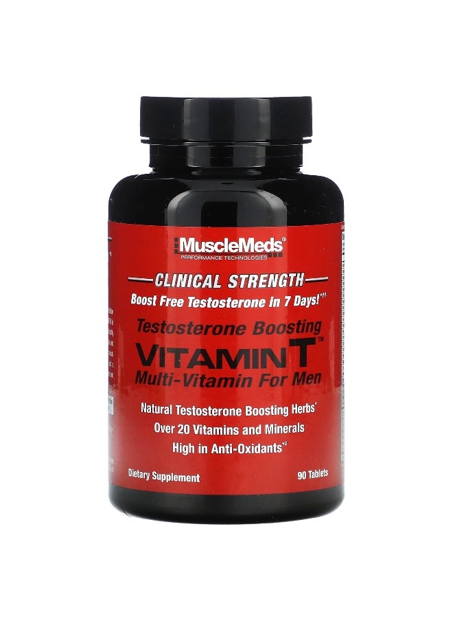 MuscleMeds, Vitamin T, Testosterone Boosting Multi-Vitamin For Men, 90 Tablets