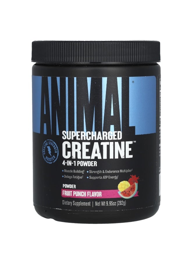 Animal, Supercharged Creatine, 4-In-1 Powder, Fruit Punch, 9.95 oz (282 g)