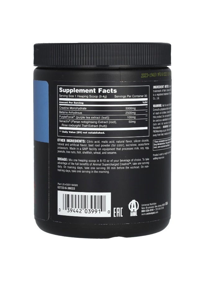 Animal, Supercharged Creatine, 4-In-1 Powder, Fruit Punch, 9.95 oz (282 g)