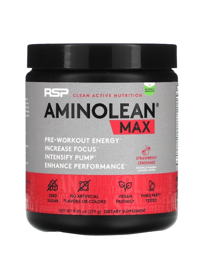 RSP Nutrition, AminoLean Max Pre-Workout Energy, Strawberry Lemonade, 9.85 oz (279 g)