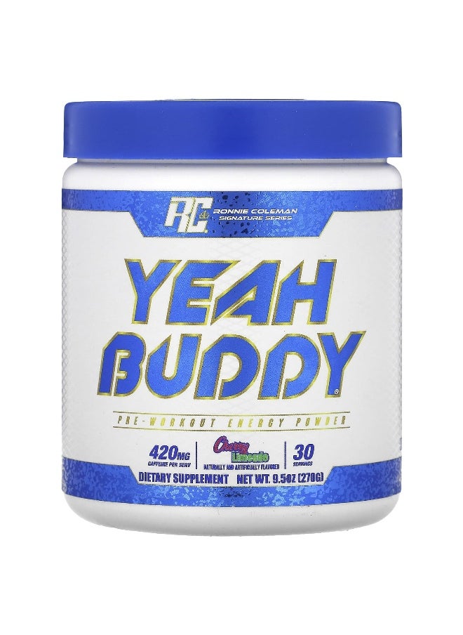 Ronnie Coleman, Signature Series, Yeah Buddy, Pre-Workout Energy Powder, Cherry Limeade, 9.5 oz (270 g)