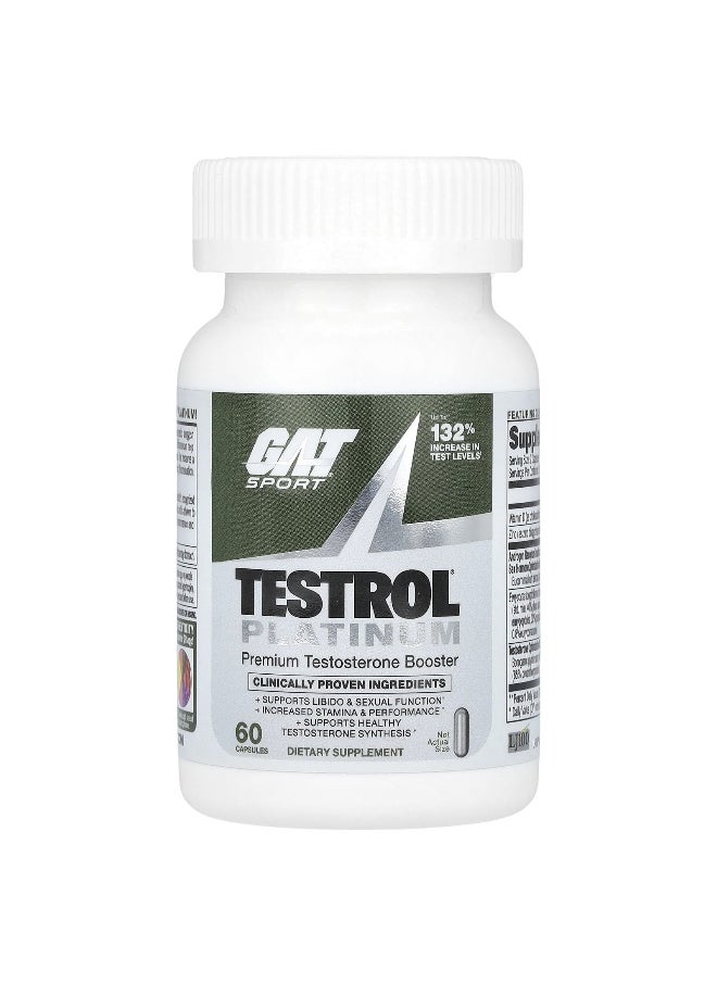 GAT, Testrol® Platinum, Premium Testosterone Booster, 60 Capsules