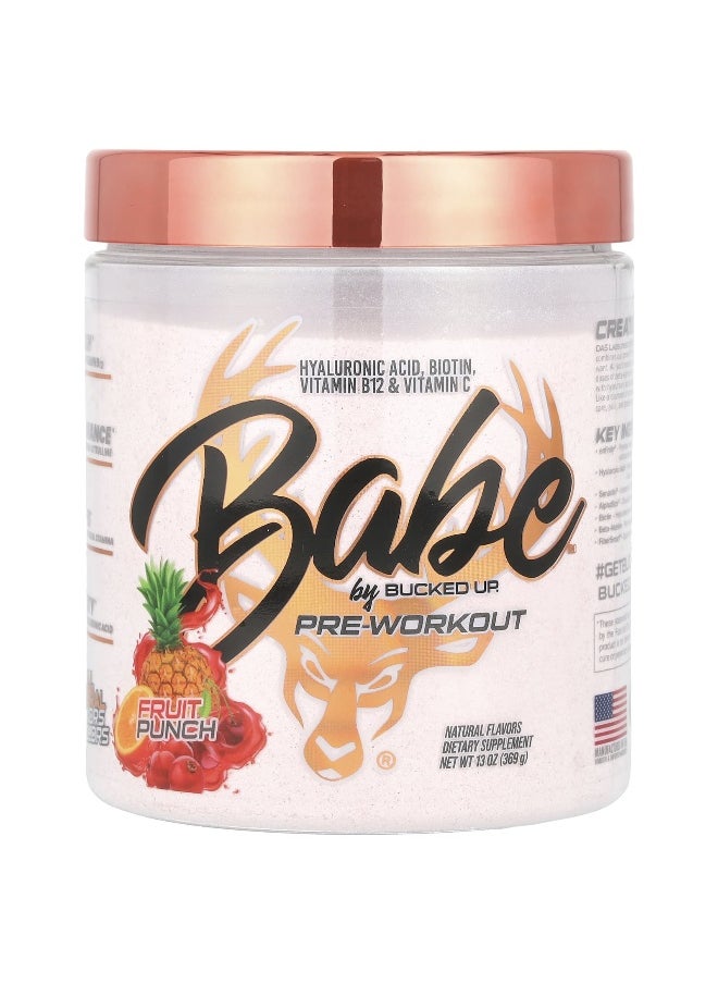 Bucked Up, Babe, Pre-Workout, Fruit Punch, 13 oz (369 g)