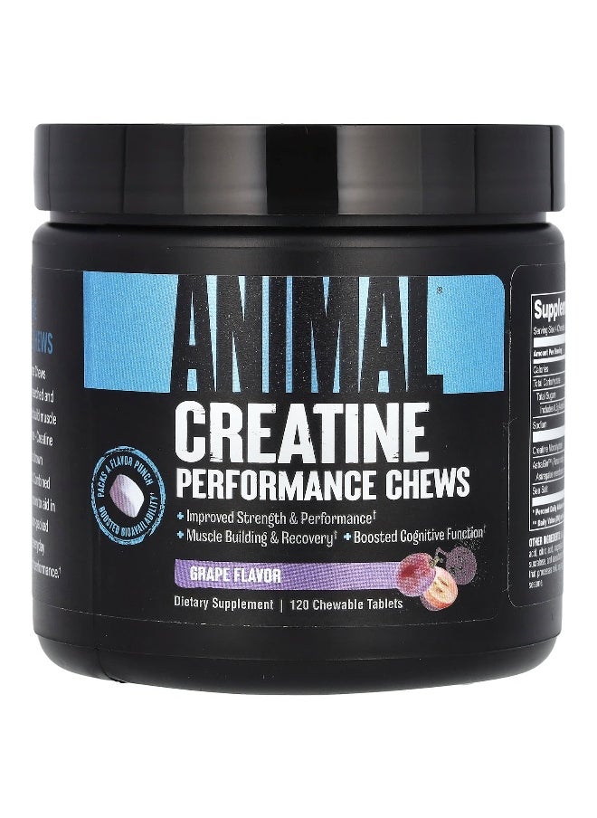 Animal, Creatine Performance Chews, Grape, 120 Chewable Tablets