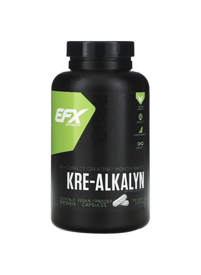EFX Sports, Kre-Alkalyn, 1,500 mg, 120 Vegetable Capsules (750 mg per Capsule)