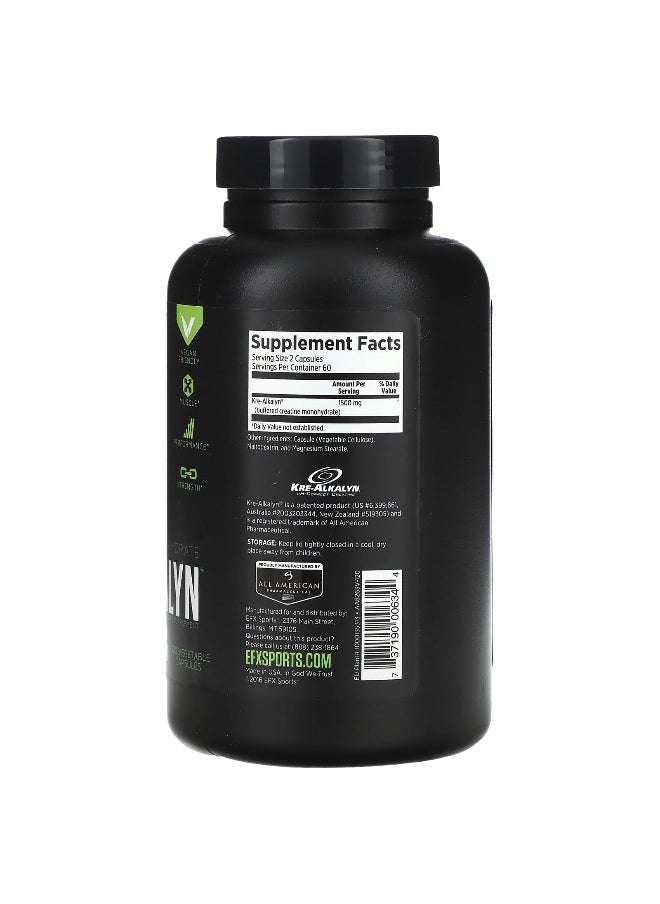 EFX Sports, Kre-Alkalyn, 1,500 mg, 120 Vegetable Capsules (750 mg per Capsule)