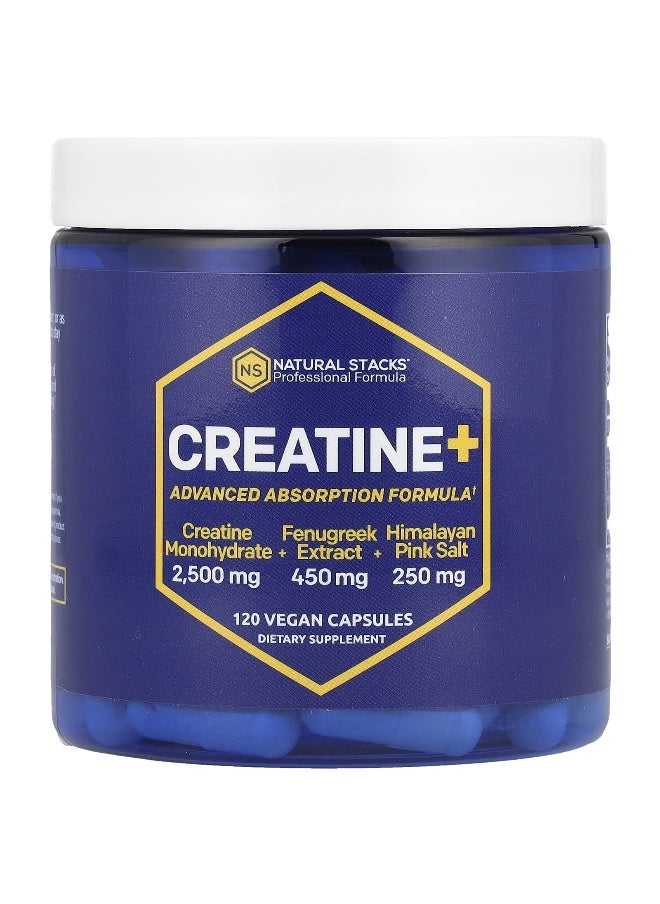 Natural Stacks, Creatine+, 120 Vegan Capsules