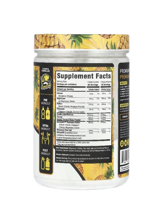MuscleSport, Creatine + Hydration, Pineapple Cooler, 10.58 oz (300 g)