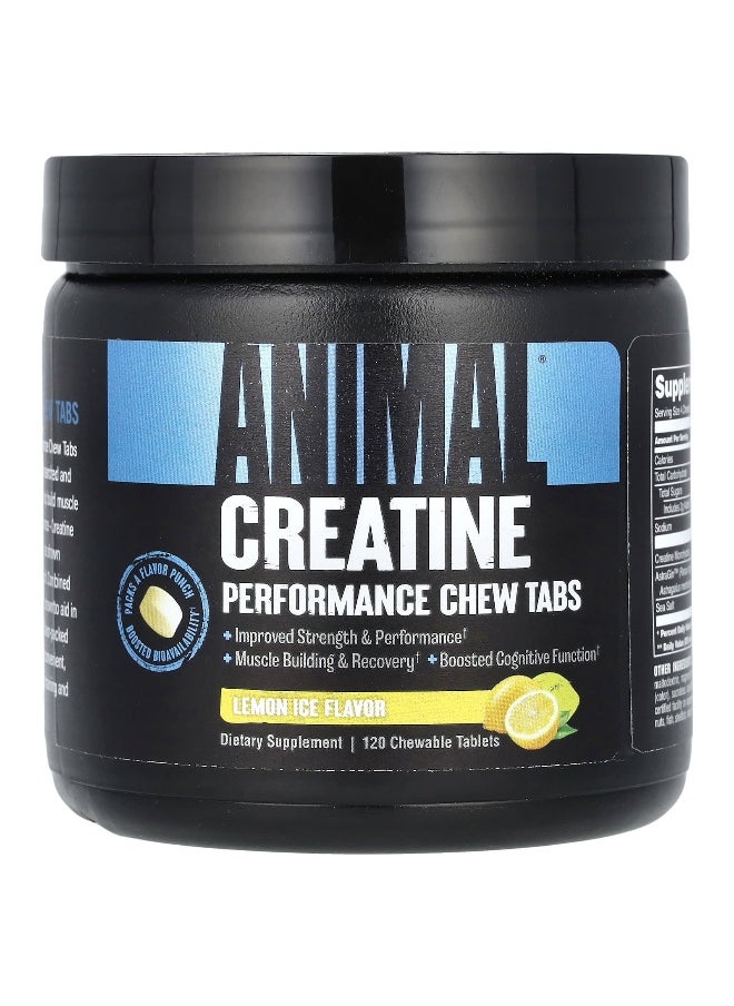 Animal, Creatine Performance Chew Tabs, Lemon Ice, 120 Chewable Tablets