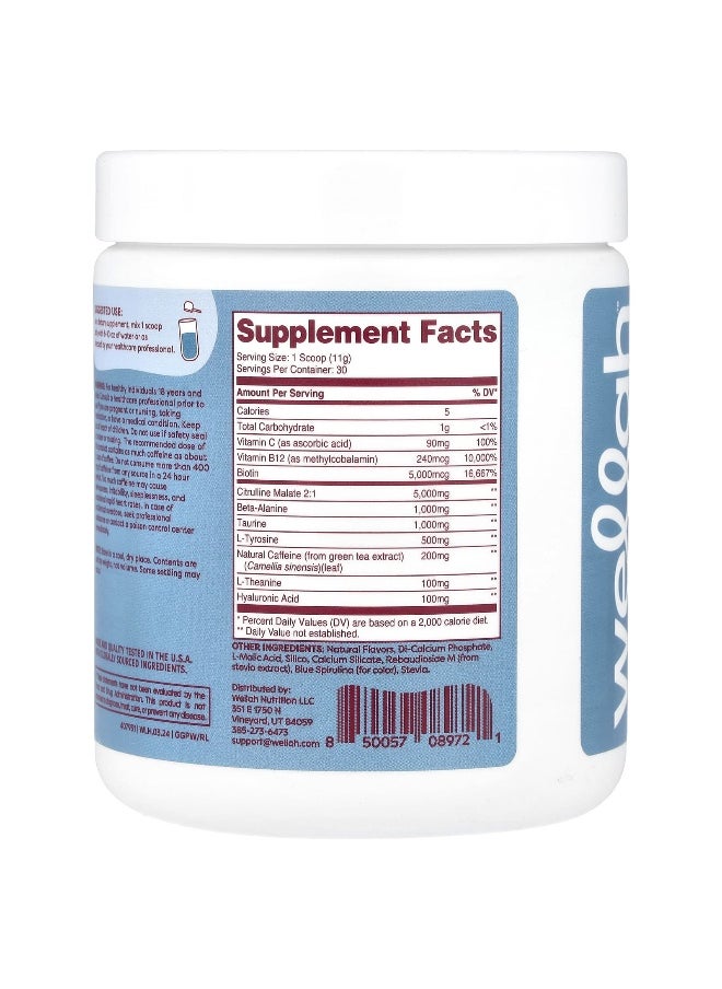 Wellah, Get-Going Pre-Workout, Blue Raspberry, 11.5 oz (321 g)