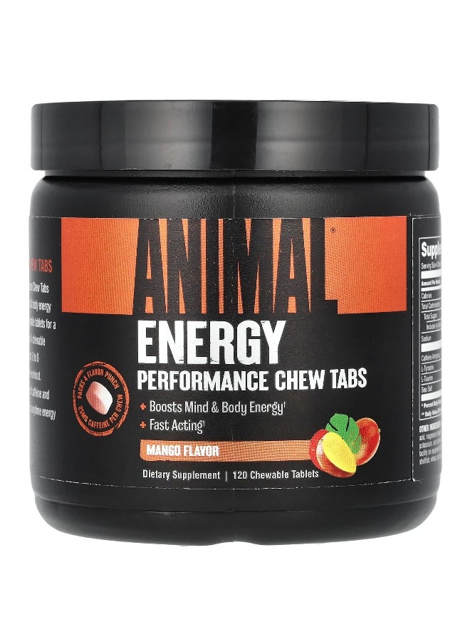 Animal, Energy Performance Chew Tabs, Mango, 120 Chewable Tablets