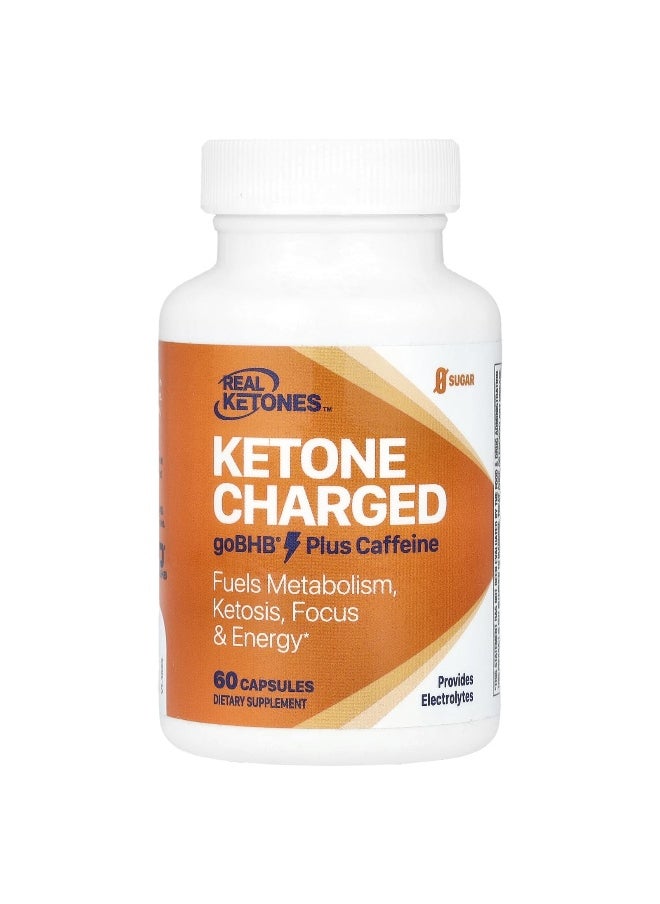 Real Ketones, Ketone Charged, goBHB Plus Caffeine, 60 Capsules