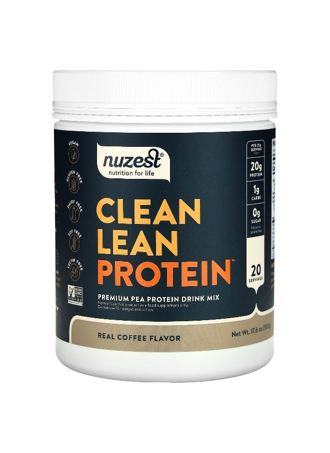 Nuzest, Clean Lean Protein, Real Coffee, 17.6 oz (500 g)