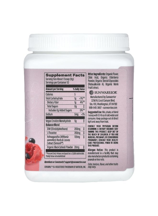 Sunwarrior, Sport, Active Creatine For Her, Raspberry Elderberry Lemonade, 14.1 oz (400 g)
