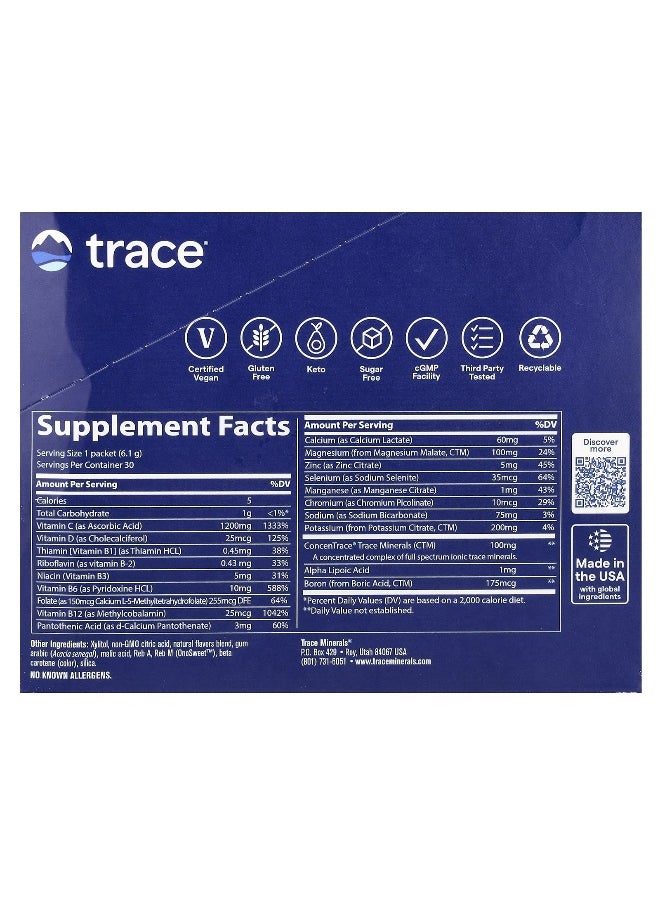 Trace, Power Pak, Zero Sugar, Citrus, 30 Stick Packets, 0.22 oz (6.1 g) Each
